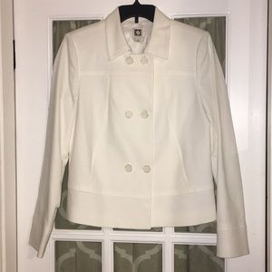 Anne Klein White Short Pea Coat